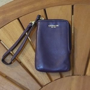 Leather Coach wristlet